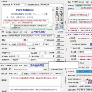 txt文本文件批量处理工具文档更名替换水印合并分割工具-淘宝虚拟中转仓