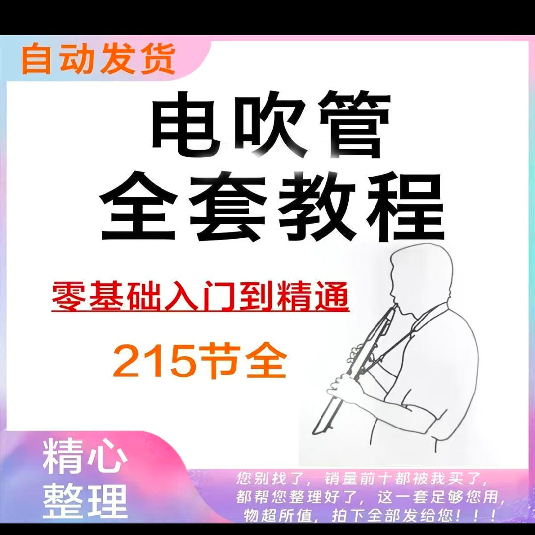 乐器电吹管教程课程实用学习视频初学者入门零基础网盘电子版教程-淘宝虚拟中转仓