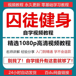 囚徒健身视频教程自重整套教案整专项训练教程+PDF电子版囚徒健身-淘宝虚拟中转仓