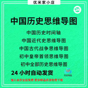 中国思维导图初中朝代近代史时间轴皇帝战争电子版资料图-淘宝虚拟中转仓