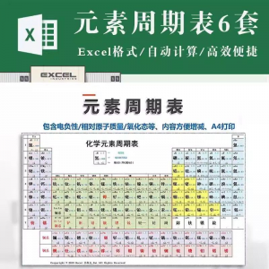 化学元素周期表pdf电子版可打印编辑修改新版高清图片jpg学生素材-淘宝虚拟中转仓