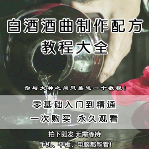 白酒酒曲制作配方教程酿酒技术秘方勾兑视频教学课程零基础学习-淘宝虚拟中转仓