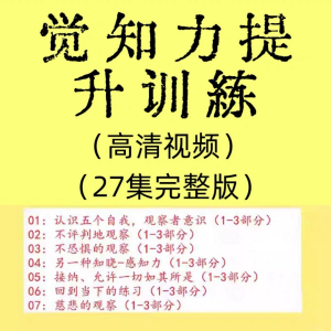 觉知力训练感知力国学智慧2025年心理学自我意识内心疗愈视频教程-淘宝虚拟中转仓