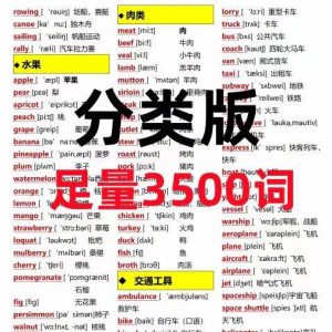7天背完3500词初中单词中英文分类可以快速记忆英语学霸词根词缀-淘宝虚拟中转仓
