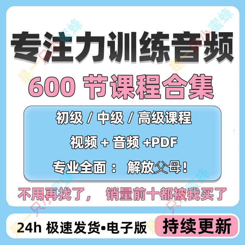 儿童专注力教程听觉注意力训练分阶全套音频视频课程早教电子版-淘宝虚拟中转仓