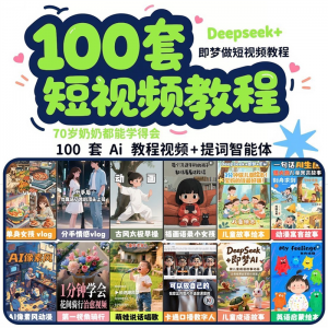 DeepSeek短视频制作教程提示词即梦AI可灵动画剪映豆包动画教程3d-淘宝虚拟中转仓