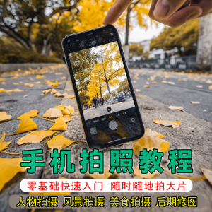 手机摄影教程拍摄拍照课程从入门到精通技巧人像修图剪辑亲子风景-淘宝虚拟中转仓