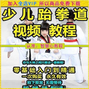 跆拳道自学教学视频跆拳道训练视频跆拳道运动教程少儿培训素材-淘宝虚拟中转仓