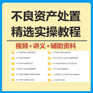 不良资产处置实操教程 不良资产视频 不良资产尽职调查资料-淘宝虚拟中转仓