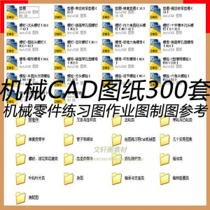 CAD机械图纸零件装配制图 300张作业练习图纸 学习参考资料图库-淘宝虚拟中转仓