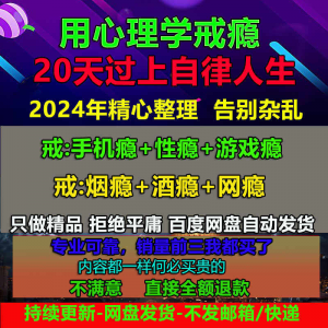用学戒瘾教程戒烟酒瘾网瘾性瘾赌瘾小说游戏瘾音视频全套课程-淘宝虚拟中转仓
