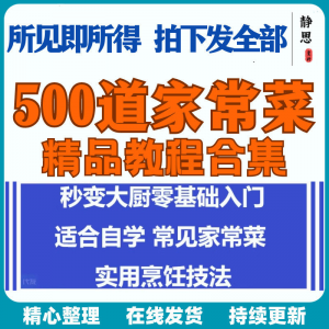 零基础入门自学习培训家常菜做菜教学视频教程私房菜炒菜烹饪厨-淘宝虚拟中转仓
