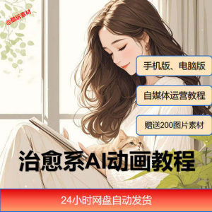 治愈系AI插画动画视频制作教程课程素材自媒体运营小白学习必备-淘宝虚拟中转仓