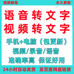 语音转文字影片录音转文字神器MP3MP4文字转语软体助手工具电子版-淘宝虚拟中转仓