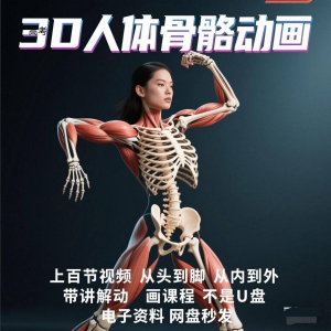 中医人体骨骼肌肉学习3D动态讲解演示视频自学零基础中医人体高考-淘宝虚拟中转仓