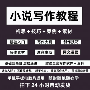 零基础小说写作教程网文新手创作技巧自学入门视频课素材大纲软件-淘宝虚拟中转仓