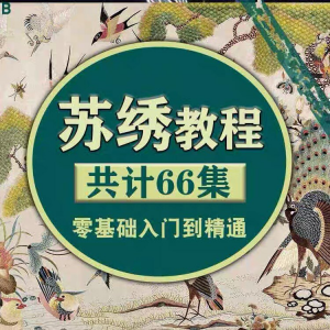 苏绣教程视频零基础苏绣教程苏绣入门到精通教学视频苏绣全套课程-淘宝虚拟中转仓