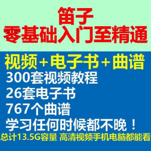 竹笛初学者曲谱入门课程笛零基础视频教学自零基础演奏电子版吹笛-淘宝虚拟中转仓
